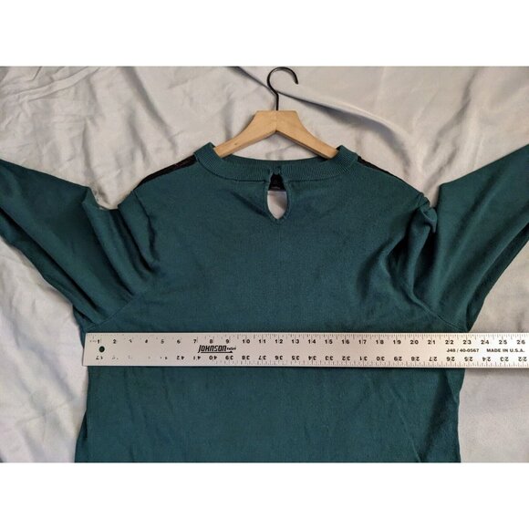 Torrid Sweater Emerald Green Lace Keyhole Pullover Rayon Blend Womens Size 3X - Picture 8 of 9